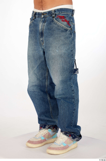 Lyle beige-blue sneakers blue jeans casual dressed leg lower body…